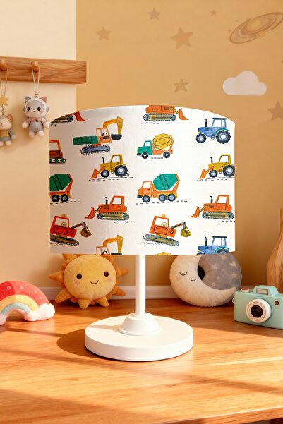 EVPANYA Hardworking Machines Patterned Children's Room Lampshade