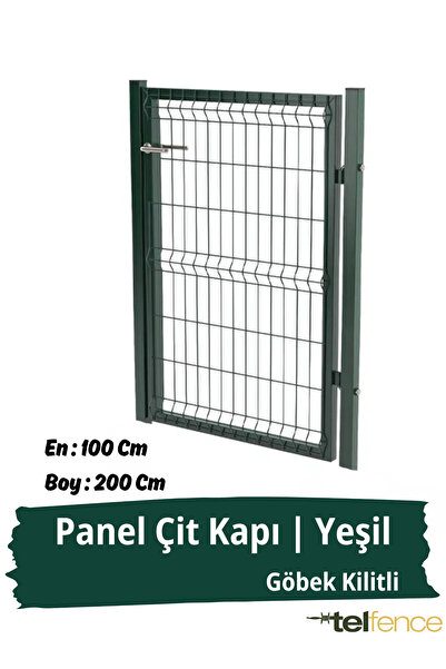 Telfence Panel Çit Kapı , Bahçe Kapısı - Göbek Kilitli En-Boy : 100 x 200 Cm