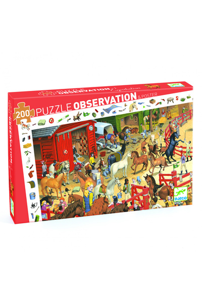 djeco Puzzle 200 piese - Jigsaw Puzzle - 200 Pieces - with a poster and a gam...