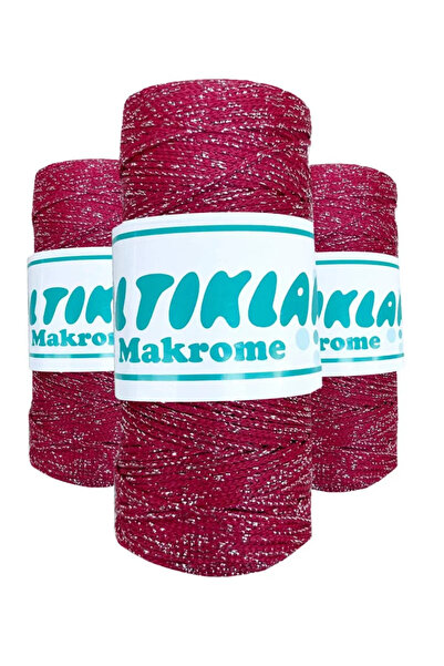SALTIKLAR 3 bucăți șnur de macrame din poliester cu sclipici SG-1845