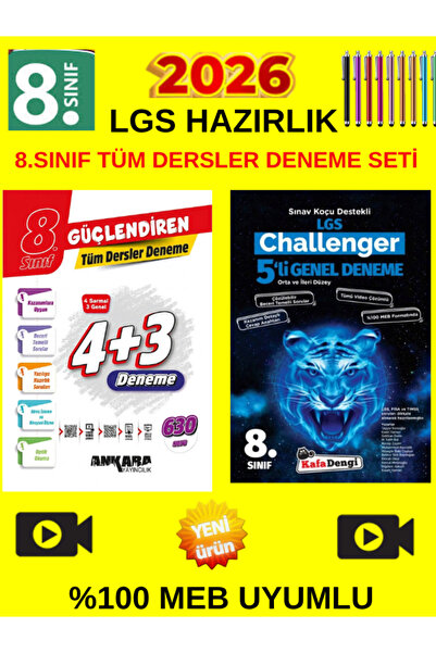 Ankara Yayıncılık Ankara Güç.8.Sınıf 4+3 Genel Deneme+Kafadengi Challenger 8....