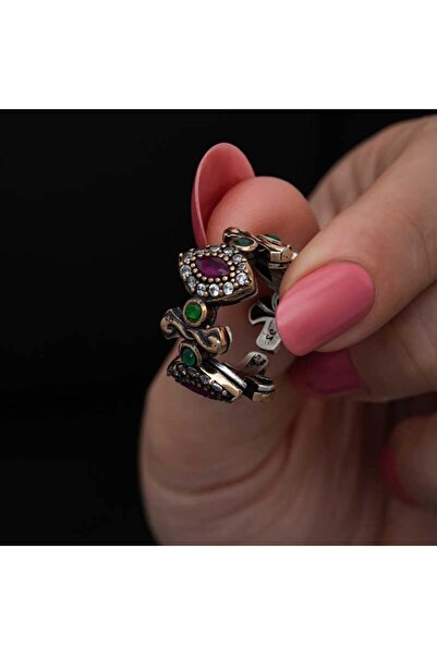 Inure Jewelry Gümüş Ayarlanabilen Otantik Mekik Kadın Yüzük