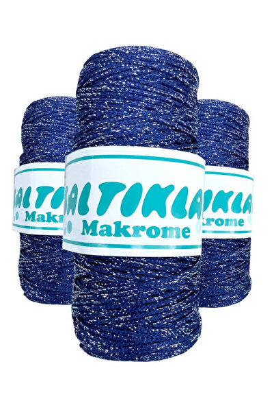 Generic Brand 3 bucăți de ață de macrame din poliester cu sclipici SG-370