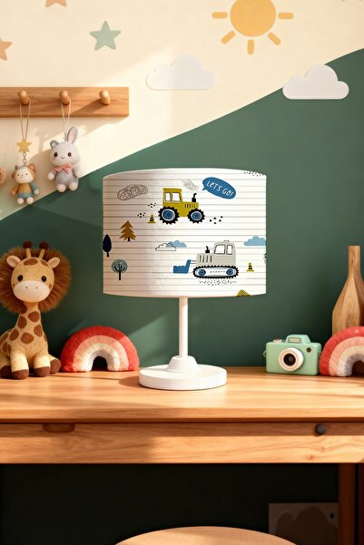 EVPANYA Tiny Construction Site Team Patterned Children's Room Lampshade