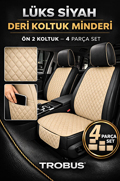 TROBUS Artificial Leather Car Seat Cushion, Wipeable, Stain-Resistant, Quilte...