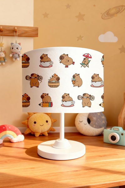 EVPANYA Kapibara's Calm Garden Patterned Children's Room Lampshade