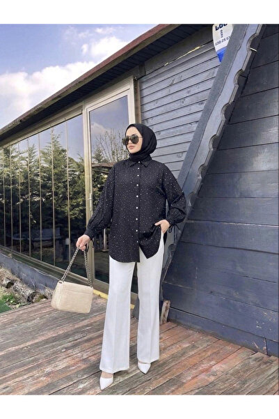ELİFEMBEBUTİK Keten Çilek Taşlı Tunik- Gömlek 8505