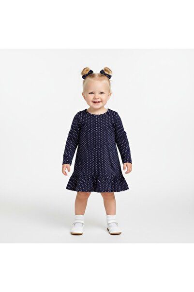 SeaBubbles Polka Dot Long Sleeve Baby Girl Dress