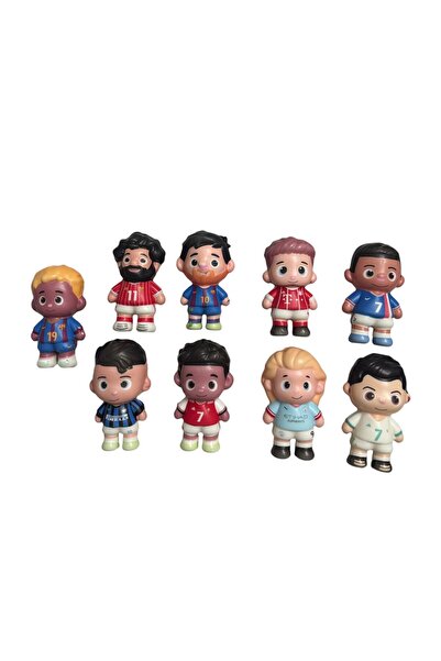 ADIRI SHOP Σετ 9 παιδικών φιγούρων ποδοσφαιριστών, μαλακά παιχνίδια, αντιστρέ...
