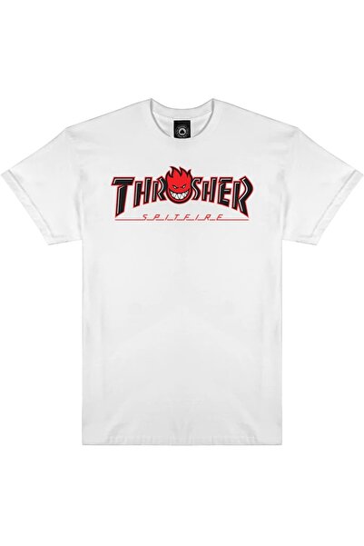 Thrasher Tricou alb Spitfire Big Head