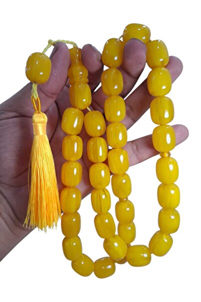 Cekke Tesbih Original Stick-Shaped Crimped Amber 15*18 mm XXL Large Collectib...