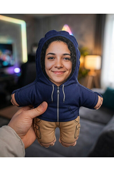 İZ BASKI Kişiye Özel Peluş Bebek Yüz Baskılı Fotoğraflı Oyuncak Hediye Sevgil...