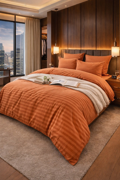 Casa Pucioasa Damask Finet Bed Linen 6 Pieces, Fitted Sheet, 230x250 elastic,...