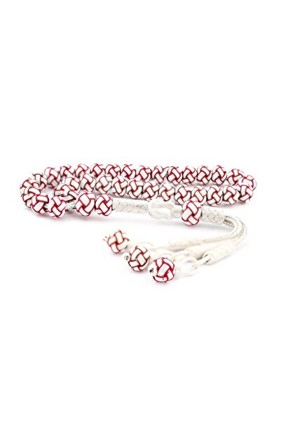 Inure Jewelry مسبحة صلاة طرابزون كازازي باللون الأحمر والأبيض والفضي
