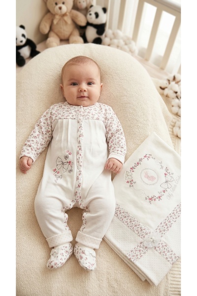 Baby shine Turkish 100% Cotton Girl Baby Shower Set - 20 Pieces - Flower Pattern