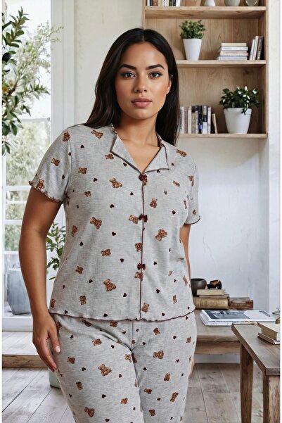 Nouval Teddy Bear Patterned Women's Pajama Set