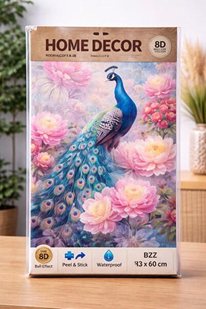 OEM Autocolant Decorativ Perete 8D cu Paun si Flori, Home Decor Elegant - 33 ...