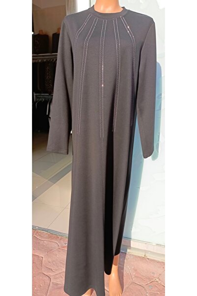 Butik Kadın Rahat Şık Klasik Taşlı Anne Elbisesi