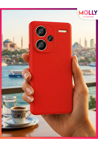 Molly Red Liquid Velvet Matte Silicone Case for Redmi Note 13 Pro Plus