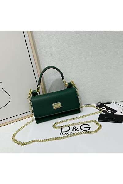 DG D and G Black Leather Miss Sicily Von Wallet on Chain