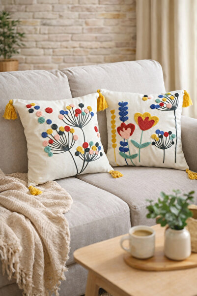 SWITA Home Design Double Combination Punch Embroidered Throw Pillow Cover (pa...