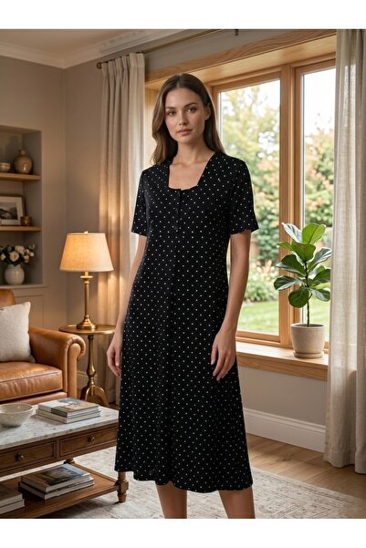 Lohusa Homewear Noul sezon, negru, cămașă de noapte de vară, cu mâneci scurte...