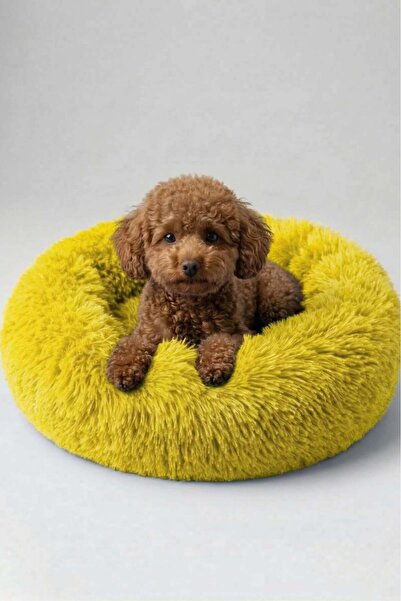 United Colors of Benetton BNTMKT-0012-YE Uzun Kürklü Donut Kedi&Köpek Yatağı ...