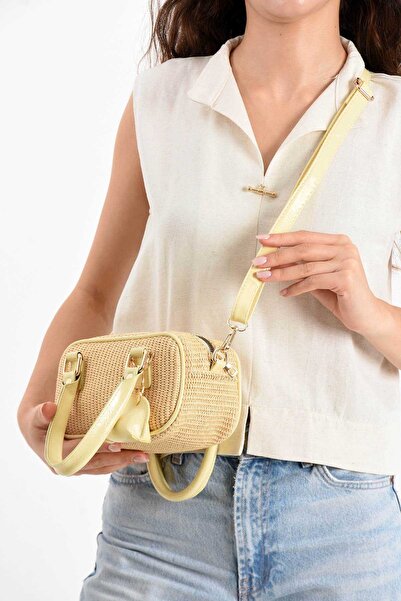 Butik Tacca Marisol Model Straw Hand and Shoulder Bag