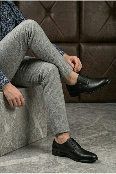GÜR MODA AYAKKABI RUGAN MAT SİYAH ORTOPEDİK GÜNDELİK VE ÖZEL GÜNLER KLASİK AYAKKABI