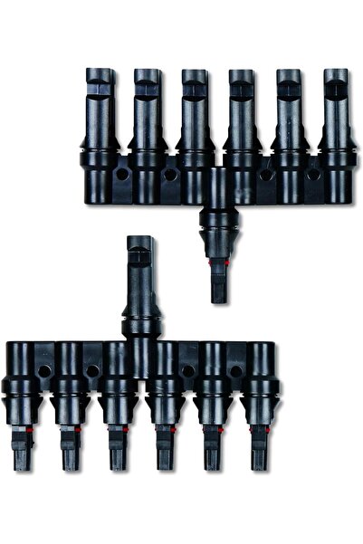 Onuvio Solar MC4 T-type 1-to-6 Splitter pair, 1500V DC 50A, IP68, 2.5 mm², 4 ...