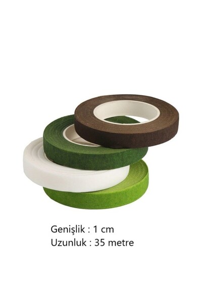 ASL ArtPaper 4 Renk Yapışkanlı Çiçek Bandı Seti (Koyu Yeşil,Açık Yeşil,Beyaz,...