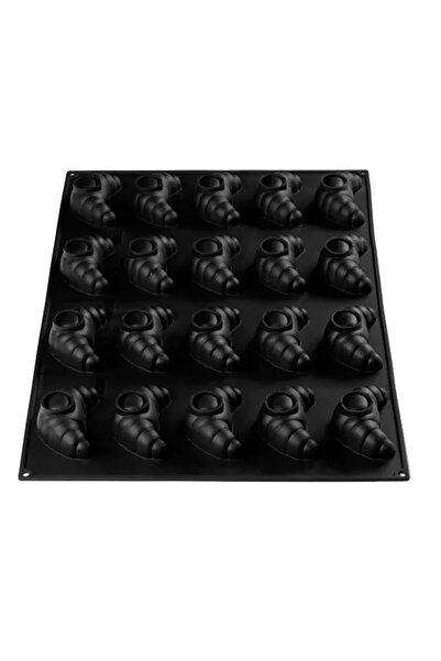 Pavoni Croissant Silicone Mold for Single Servings, 20 Cavities, 100x60x36mm,...