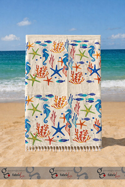 Fabric Box 100% Natural Bamboo Muslin Printed Peshtemal Bath Towel Turkish To...