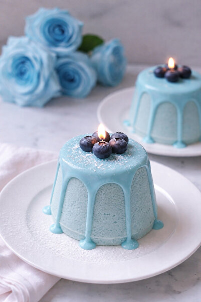 Veluna mum El Yapımı Kremalı Yaban Mersini Tatlısı Mum 🫐🍮💫