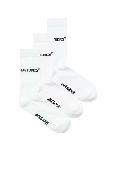Jack & Jones Ανδρικές λευκές κάλτσες τένις Jacsoho 3 Pack Noos Socks 12280165...