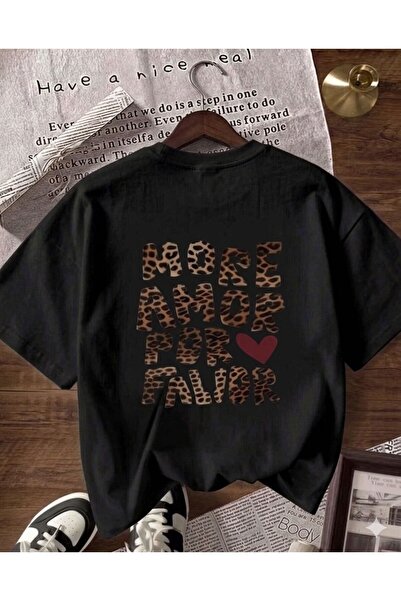 LELVANİ Γυναικείο μπλουζάκι με στάμπα λεοπάρ More Amor