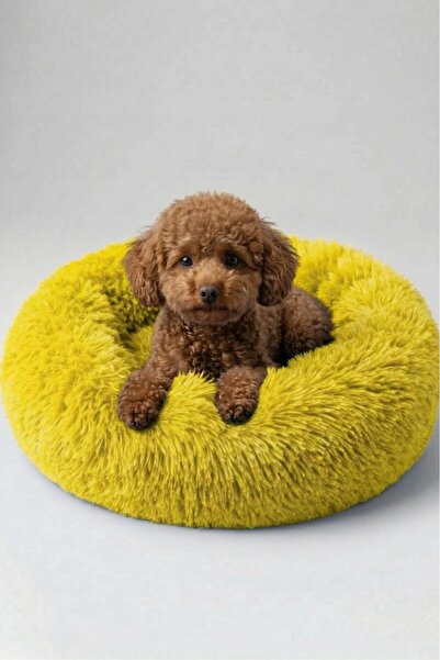 United Colors of Benetton BNTMKT-0012-2-YE Uzun Kürklü Donut Kedi&Köpek Yatağ...