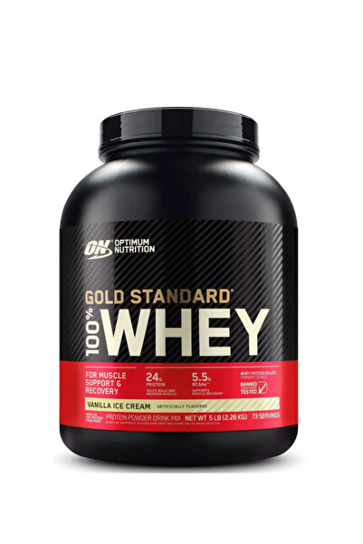 Optimum Nutrition أوبتيموم نيوترشن جولد ستاندرد 100% واي - فانيلا آيس كريم- 5...