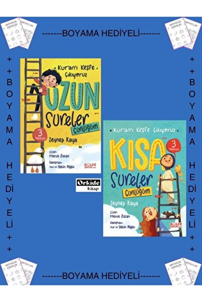 Gülce Kitap Boyamalı- Kuranı Keşfe Çıkıyoruz Uzun Sureler Günlüğüm - Kısa Sur...