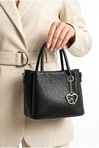 Çanta Trend Mini Size Black Heart Accessory Detailed Long Arm Strap Crossbody...