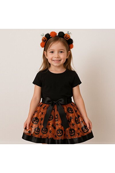 OEM Σετ στολής μάγισσας: Πορτοκαλί φούστα τούτου και στέμμα μαλλιών