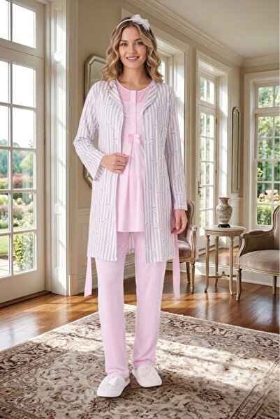 Lohussa Noul sezon Roz guler petrecut cu model Set de pijamale pentru materni...