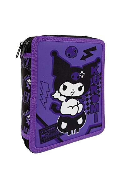 OEM Double Fitted Pencil Case Purple Black Kuromi 15.5x4x21cm