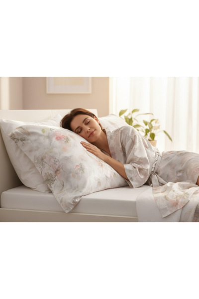 Taç Zorluteks Satin Flounce Pillowcase Set 2 Pieces 50X70 cm + 5 Cm. Volan 10...