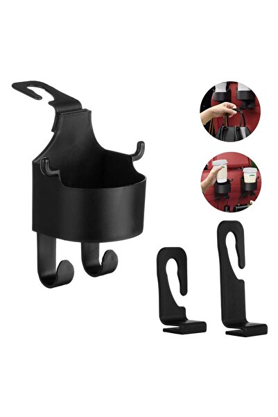 OEM Black Hanging Car Holder with 2 Cup Hooks Ø8cm