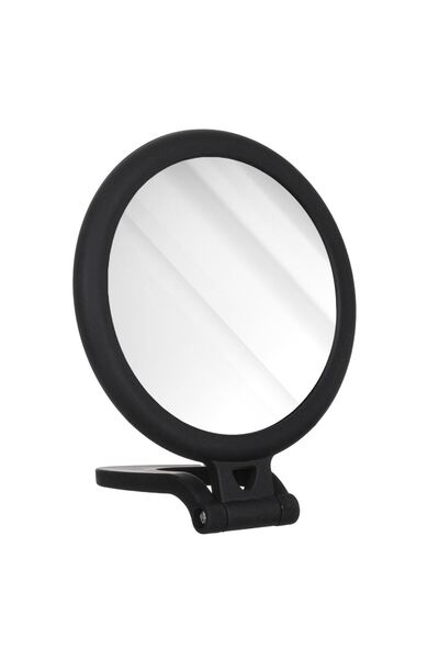 OEM Oglinda de Buzunar Rotunda Neagra cu Maner Ø10x19cm