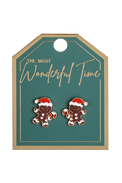 OEM Cercei de Craciun cu Model Om de Turta Dulce cu Caciula de Culoare Aurie