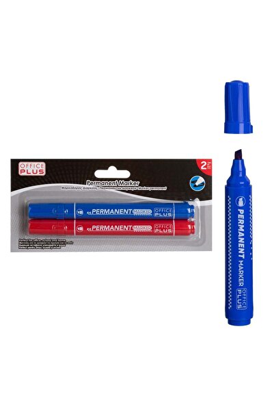 OEM Large Permanent Marker Set Red & Blue - 2pcs