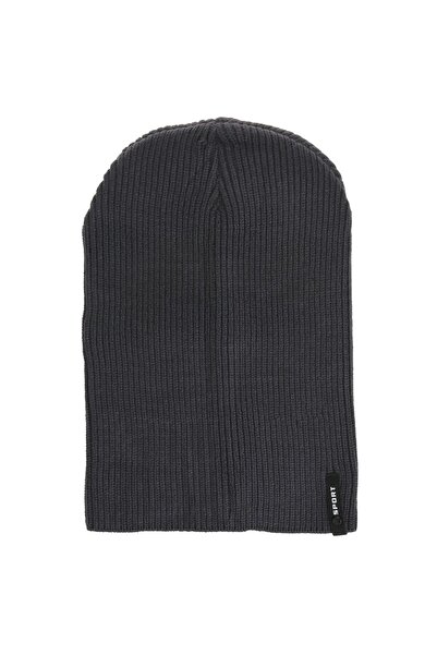 OEM Caciula Beanie Antracit cu Patch Rubber "Sport" pentru Barbati