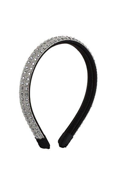 OEM Coronita Par Puffy Neagra cu Strass Argintiu pentru Femei